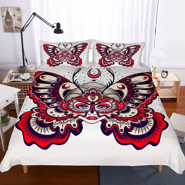 Best Offers Fanaijia butterfly 3d sugar skull Bedding Set Queen Size duvet Cover set King Bed Set Drop Shipping Best Offers Fanaijia butterfly 3d sugar skull Bedding Set Queen Size duvet Cover set King Bed Set Drop Shipping