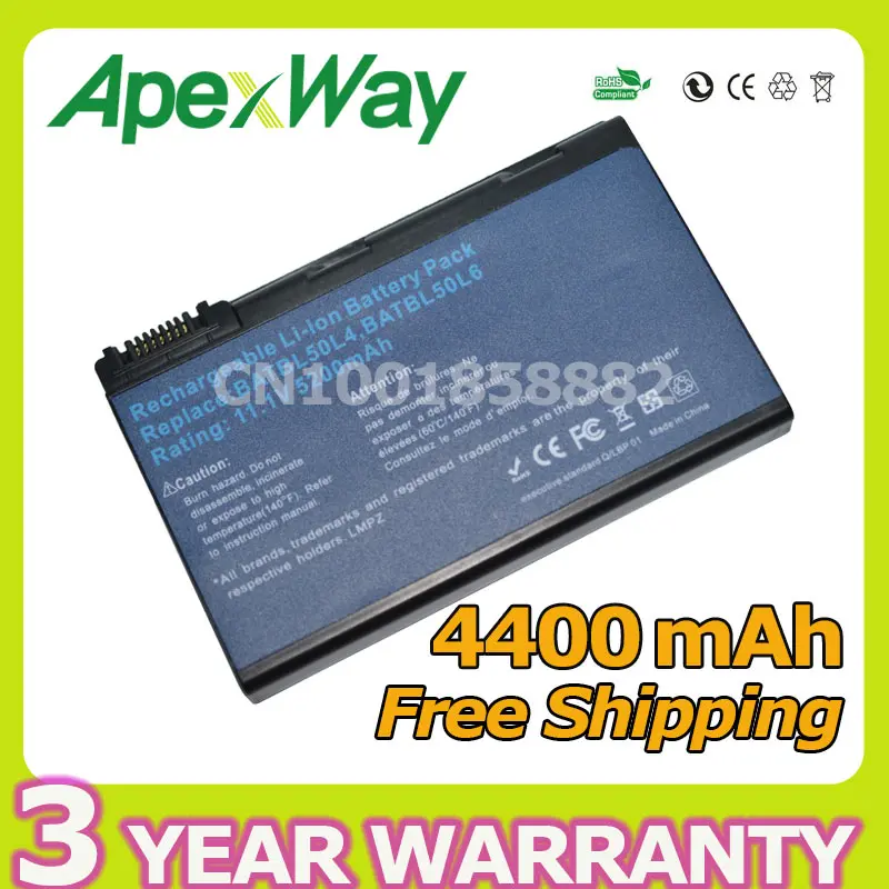 

Apexway 11.1v BATBL50L6 BATBL50L4 Laptop Replacement Battery for Acer Aspire 3100 3690 5100 5110 5610 5630 5650 5680 9800 9810
