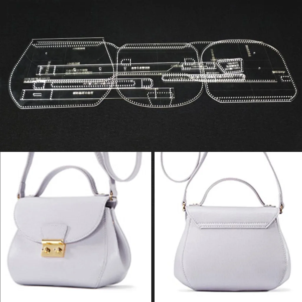 10Pcs DIY Women's Handbag Stencil Template Acrylic Leather Shoulder Bag Pattern Craft Tool