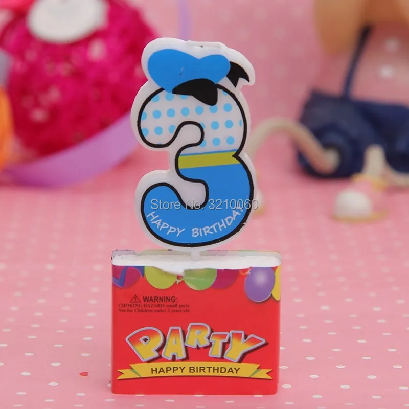 Цифры 0-9 Микки Минни Маус свечи для детей день рождения украшения принадлежности творческий романтический торт Кекс Топпер Декор - Цвет: Blue 3