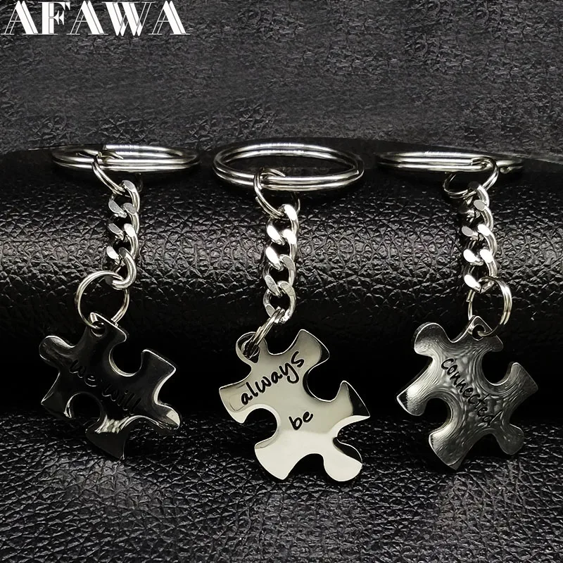 

2019 3 PCS Best Friend Stainless Steel Key Ring for Women We Will Always be Connected Keyrings Jewelry Gift llaveros K77378B