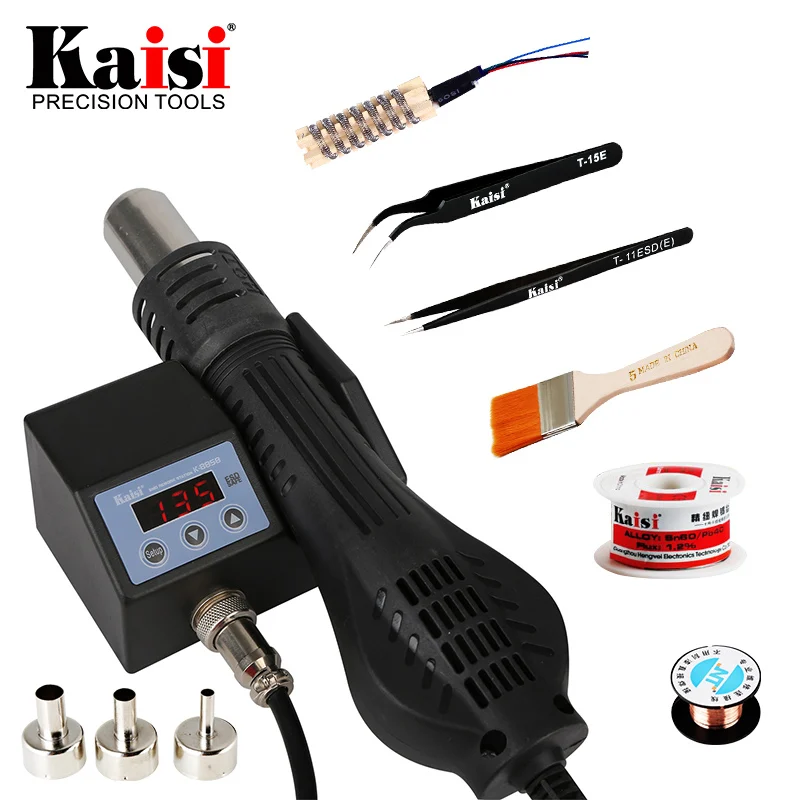 Kaisi 8858 220V/110V  Portable Heat Hot Air Gun BGA Rework Solder Station  Better Hand-held Hot Air Blower 700W