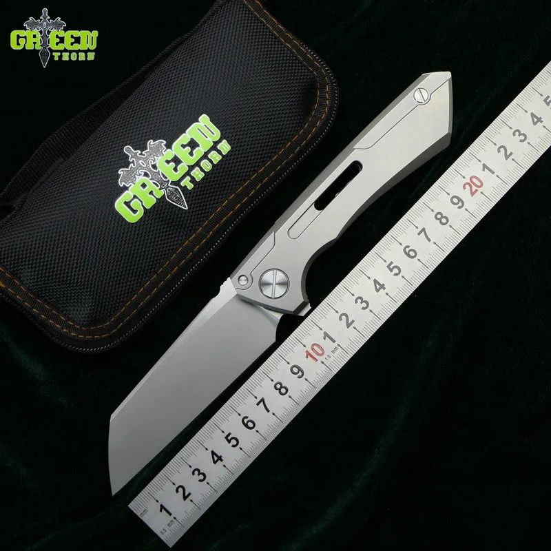 Зеленый шип SNECX BUSTER складной нож M390 лезвие TC4 титановая ручка медная прокладка для наружного кемпинга нож для фруктов EDC инструмент
