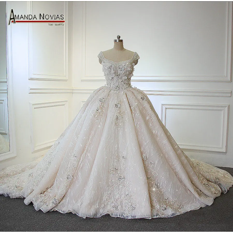 

Luxury Flowers Lace Beading Princess Wedding Dresses 2019 New Model