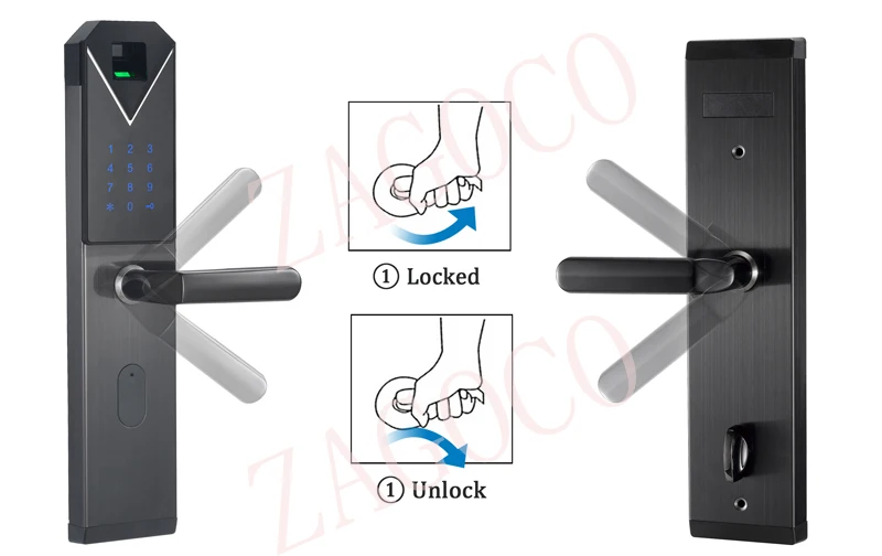 Digital Biometric Fingerprint Lock Keyless Smart Door Lock Fingerprint+Password+RFID Card+Key Unlocking 4 Ways