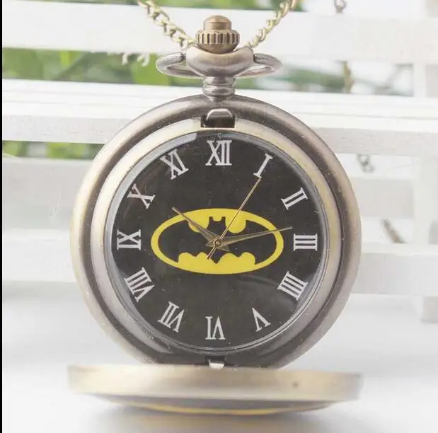 Новое поступление высокое качество Бронзовый стимпанк титановая сталь Бэтмен Звездные войны Гарри ожерелье Поттер карманные часы