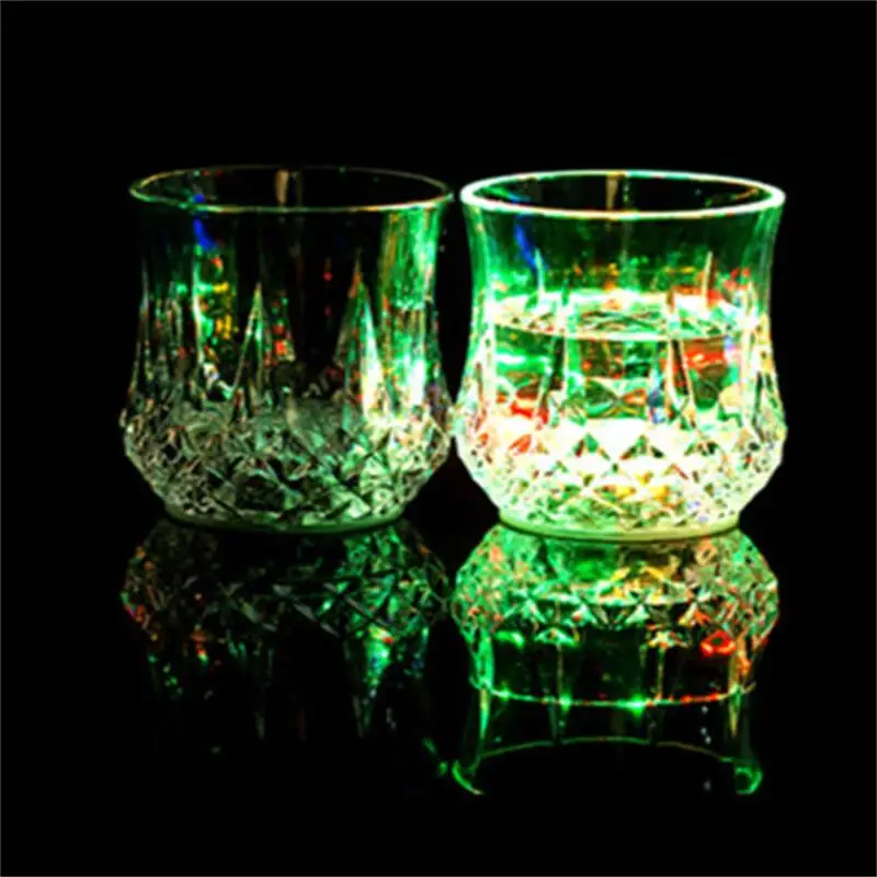 

1PC Creative LED Colorful Glass Cup Water Liquid Light Flashing Wine Cup