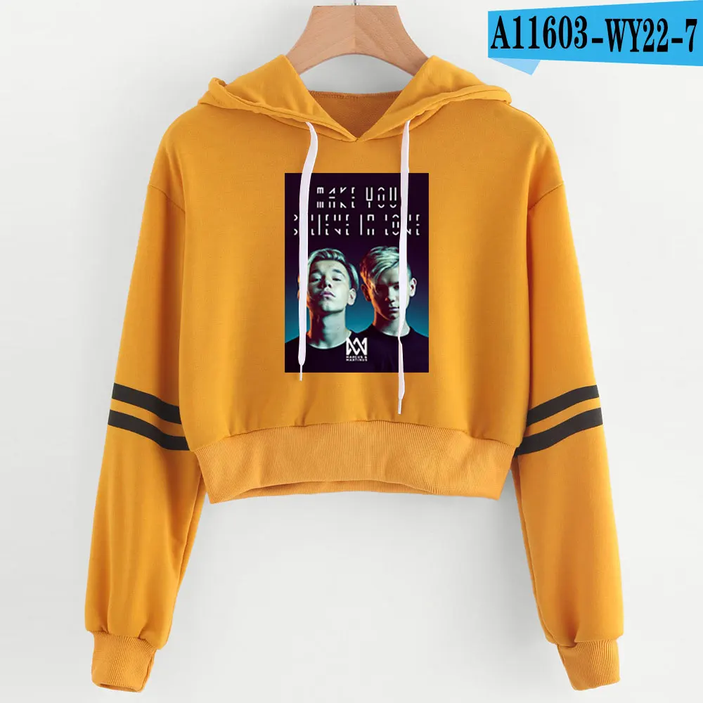 Marcus and Martinus Navel Hoodies Hip Hop New Casual Fashion women Hoodies Outwear High Street Marcus& Martinus Sexy Sweatshirt - Цвет: Orange