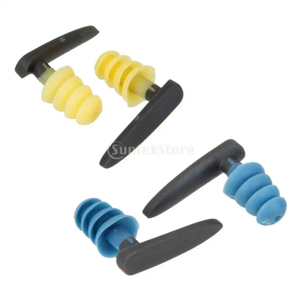 2 Pairs Unisex Adult Children Waterproof Soft Flexible Swimming Ear Plug Water Protection Earplugs w/ Case Sea Summer Gear Tool