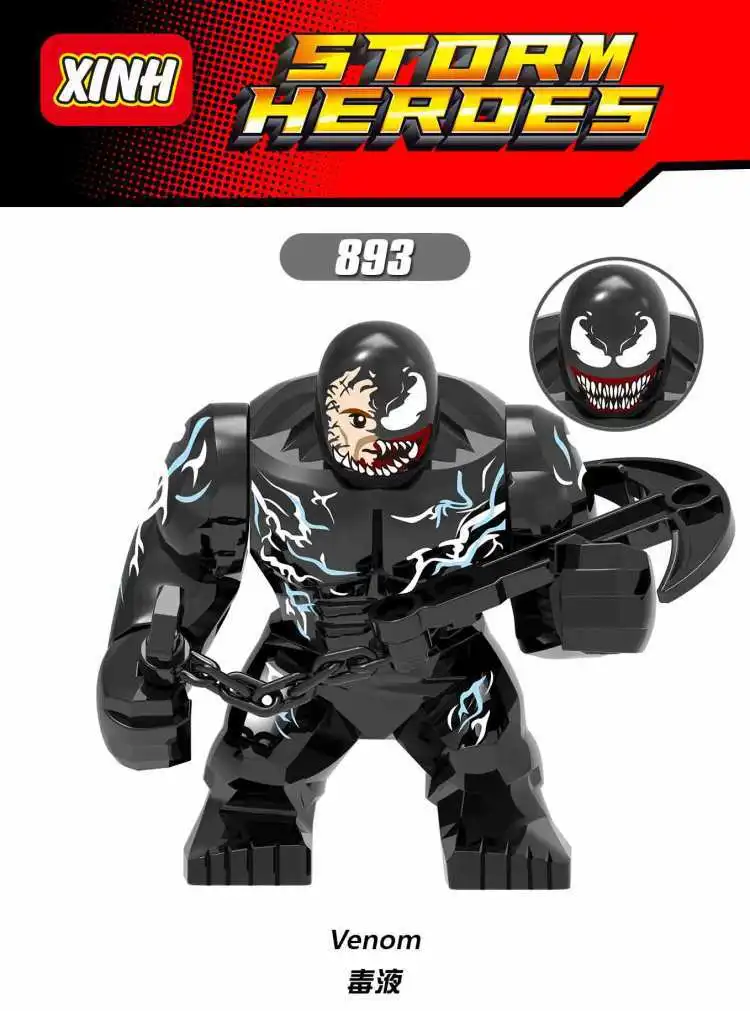 

20PCS XH893 Super Heroes Carnage Marvel Venom Carnage Thanos Spider Man Building Blocks Toys for children