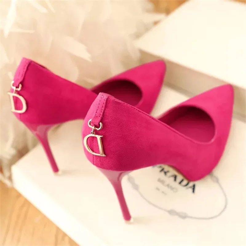 

Faux Suede Women Pumps High Heels Women Shoes Fashion Lady Shoes Pointed Toe Thin Heels Ladies Shoes 2019 New Party Shoes Woman