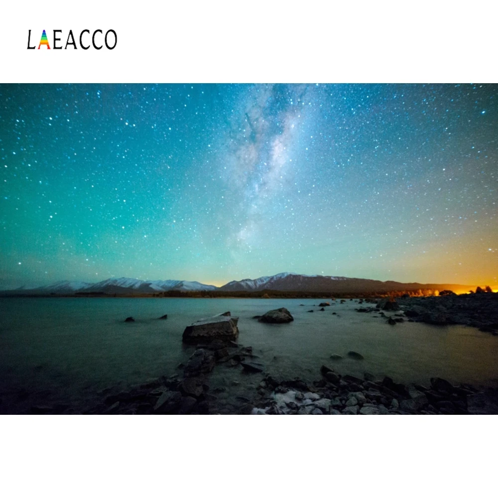 

Laeacco Night Nature Mountains Stars Sky Portrait Photography Backgrounds Customized Photographic Backdrops For Photo Studio