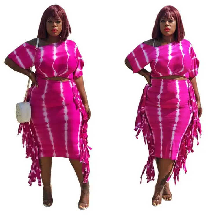 

Fashion New Autumn Novelty Dress Two Pieces Print Sexy Women Knee Length Pencil Dress Tassel Party Wear L5041