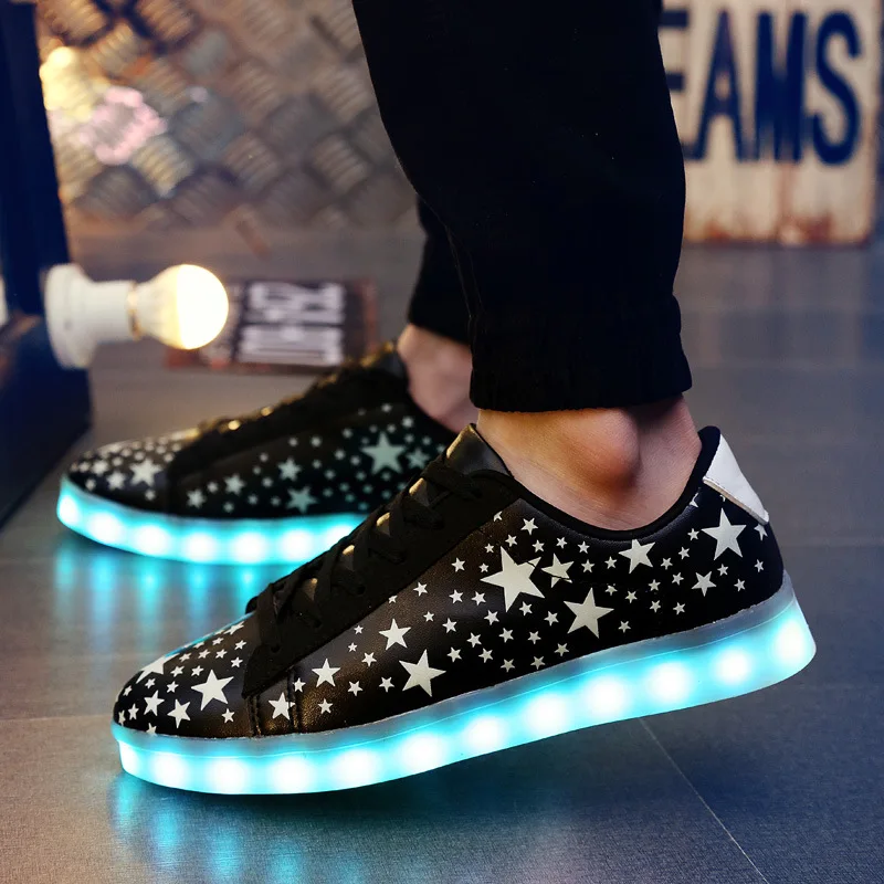 2016 New Personality LED Light Men's Shoes Fashion Casual British Style ...