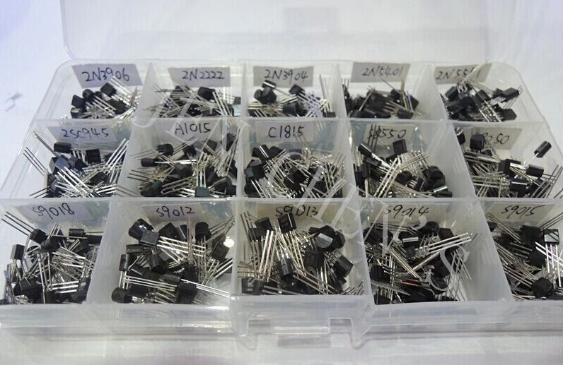 15Value TO-92 Transistor Assorted Kit 2N2222 S9012 S9013 S9014 S8050 S8550 2N3904 2N3906 2N5401 2N5551 A42 A92 A1015 C1815 13001 |