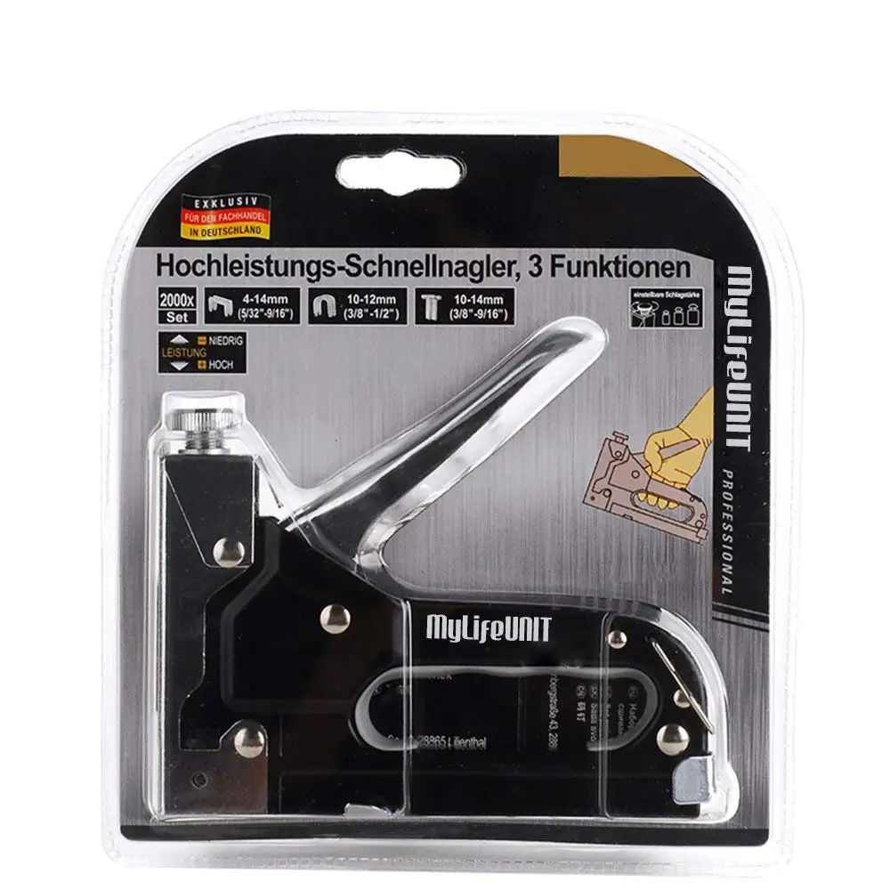 

MyLifeUNIT 3-in-1 Metal Heavy Duty Staple Gun support U-type and T-type staples Upholstery Tool Set
