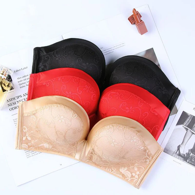 Non-slip strapless invisible bra on the lower thin rimless wedding underwear female tube top free shipping Non-slip strapless invisible bra on the lower thin rimless wedding underwear female tube top free shipping