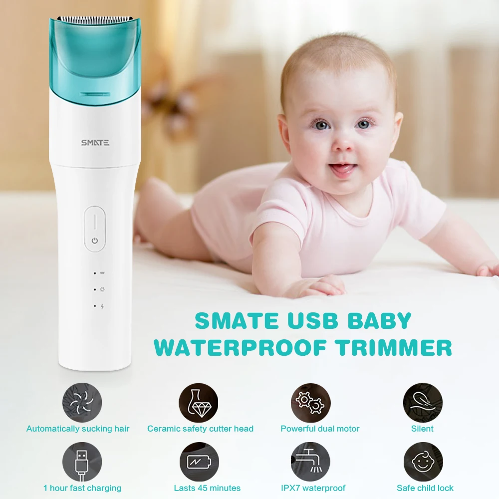 

Xiaomi SMATE USB Baby Waterproof Haircut Trimmer Electric Hair Trimmer Rechargeable Kids Ultra-Quiet Automatic Hair Clipper