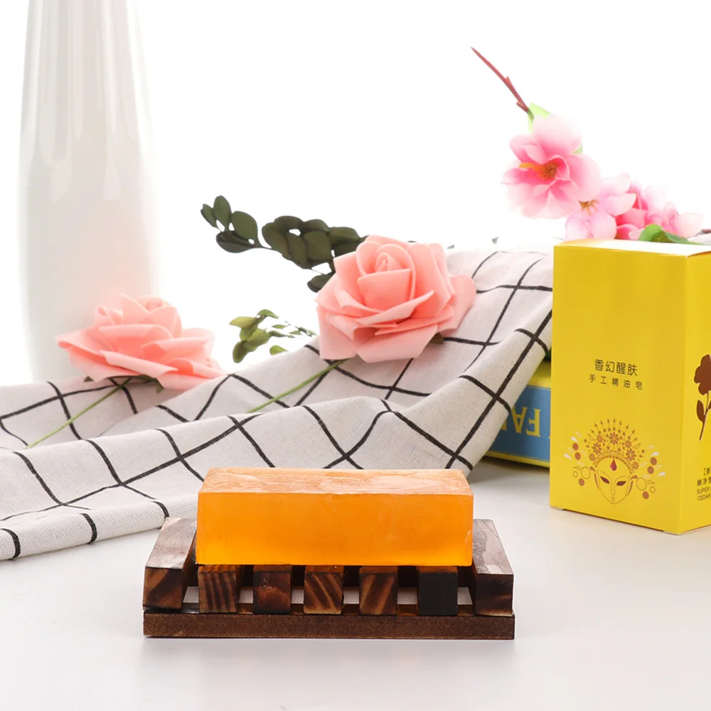

100% Moisturizing Cedar Seed Soap Deep Cleansing Pore Handmade Soap Herba Essential Oil Cleanser Whitening Peeling Glutathione