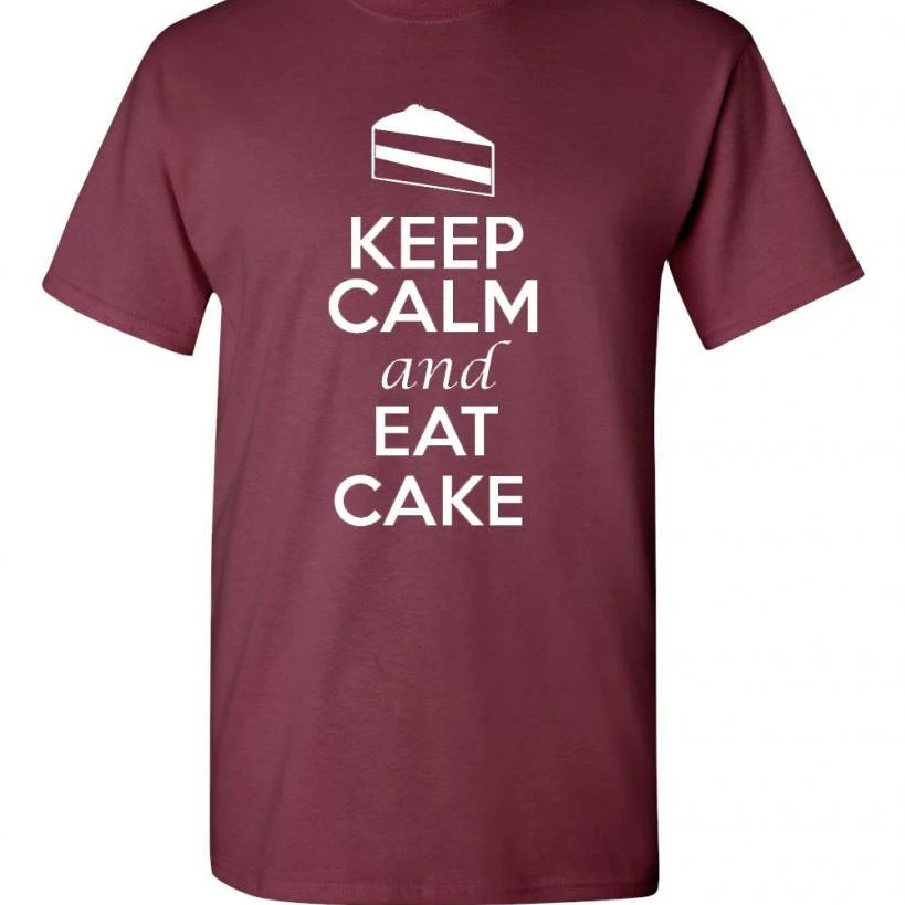 Keep Calm and Eat Cake Adult Novelty T-Shirt Tee (1)