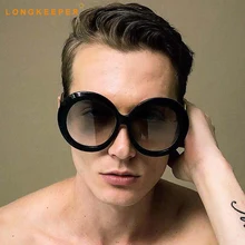 Новинка, круглые солнцезащитные очки для женщин, большие очки,, градиентные, черные, коричневые, солнцезащитные очки для женщин, подарок, фирменный дизайн, uv400