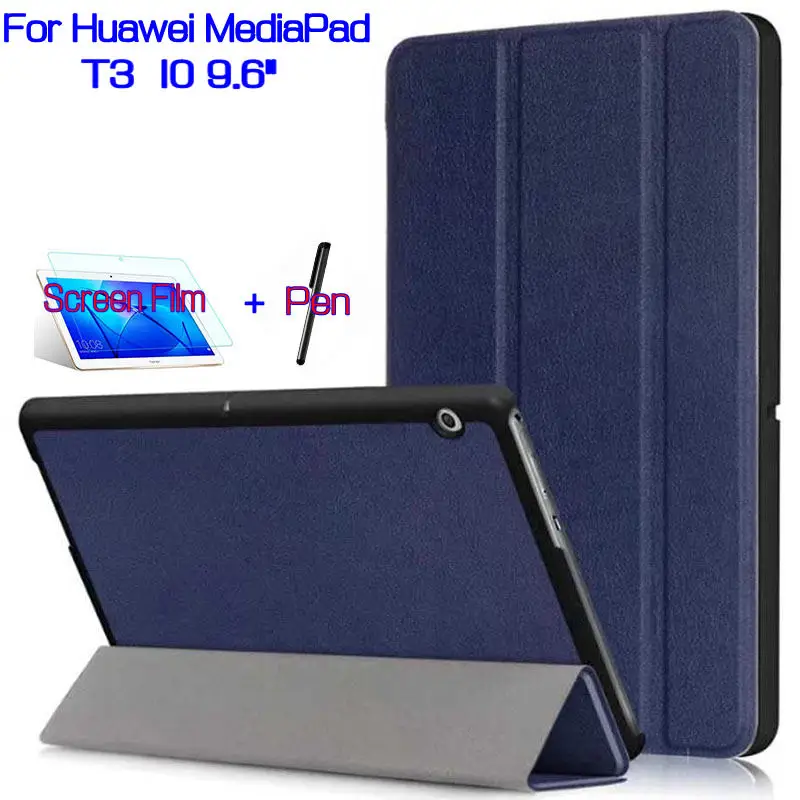 

AIYOO Magnetic Stand PU Leather Cover Shell Funda Case for Huawei MediaPad T3 10 9.6" Tablet+Free Screen Protector+Stylus Pen