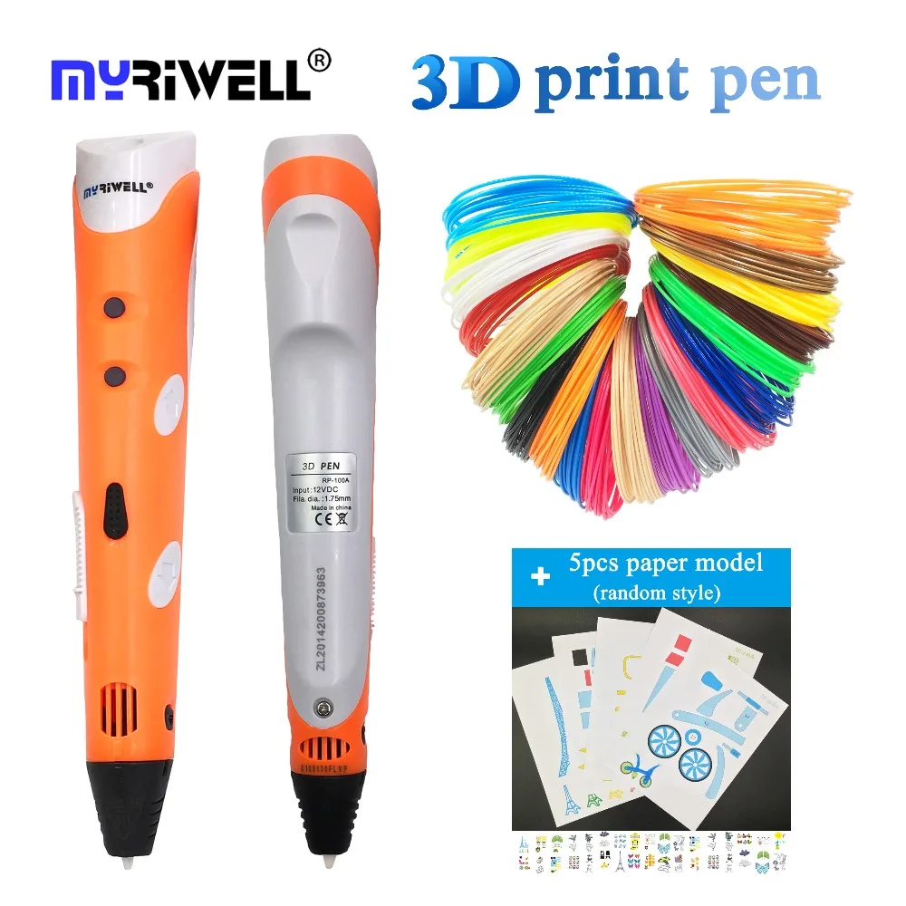 

myriwell Smart 3D Pen 3D Printing Pen Drawing Pen Printer+100M 1.75mm ABS Creative Gift For Kids Design Painting toys Christmas
