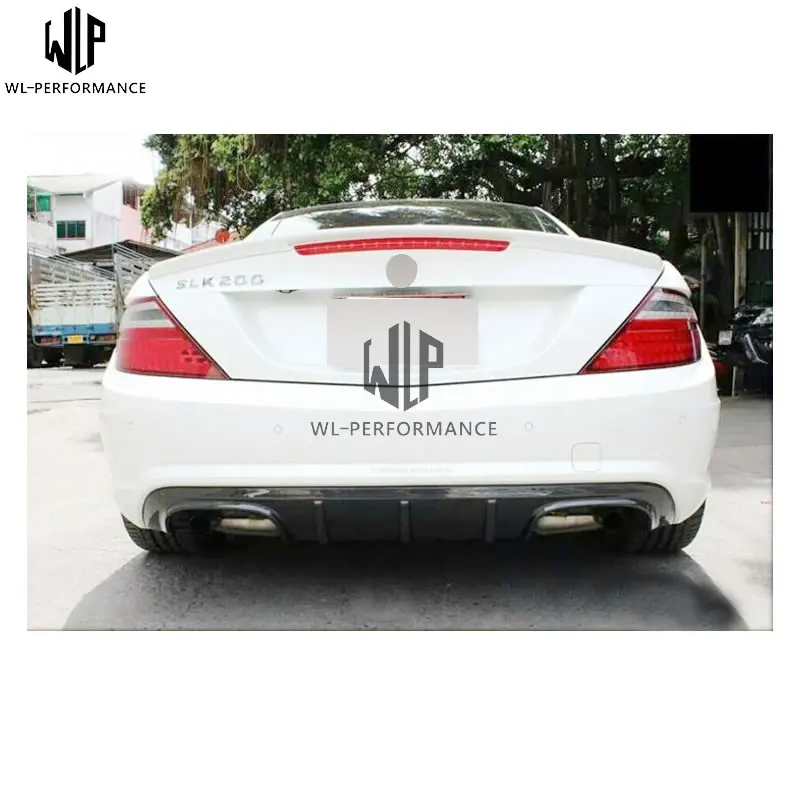 SLK carbon fiber rear bumper Lip rear diffuse spoiler tail lip car body kit for Mercedes Benz SLK R172 12-UP Car styling use