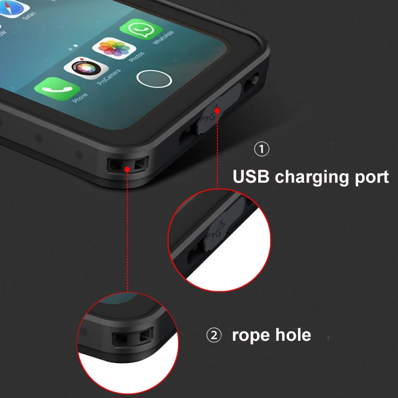 14.100% Waterproof For iPhone 8 Plus Case 8Plus 5.5 4.7 inch Screen Protector For iPhone 7 Case Original Phone Protection Cover
