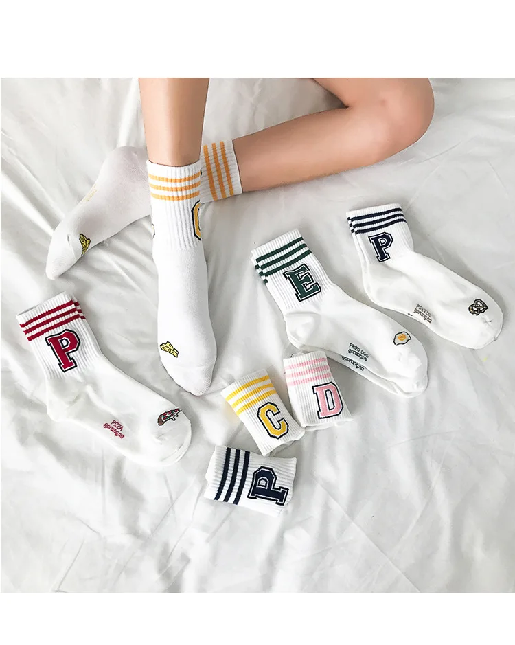Горячая Распродажа, ulzzang носки для женщин, хлопковые удобные полосатые цветные носки в стиле Харадзюку