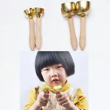 2 шт., чистые медные Детские перкуссионные игрушки, детские ударные игрушки, развивающая игрушка для детей, колокол игрушки, детские музыкальные инструменты