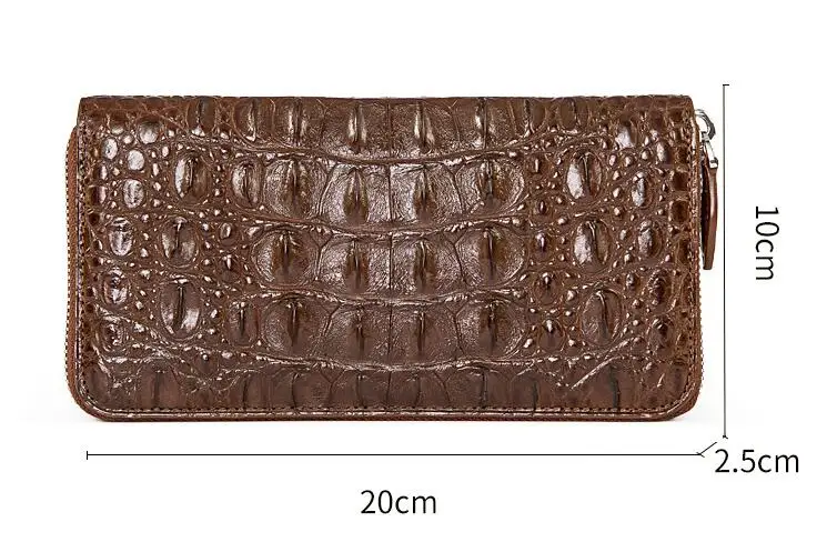 Новое производство Оригинальный Настоящее 100% крокодиловой кожи для мужчин кошелек удлиненный кошелек с молнией клатч мужской большие