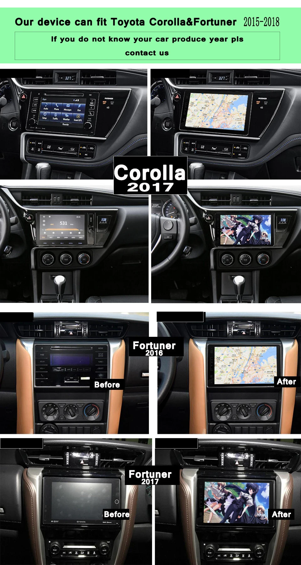 Cheap Android 9.0 Car DVD GPS for Toyota Alphard/Fortuner/Innova 2015-2018 19 /for Corolla 2013- for Corolla 2017-/Auris Tape Recorder 1