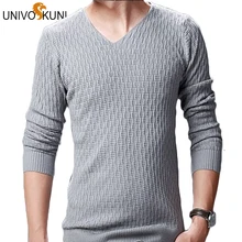 UNIVOS KUNI, пуловеры, новинка, мужской свитер, вязанные, зимние, Blusas Masculina, модные, Осенние, повседневные, вязаные, облегающие, мужские топы, Q5111