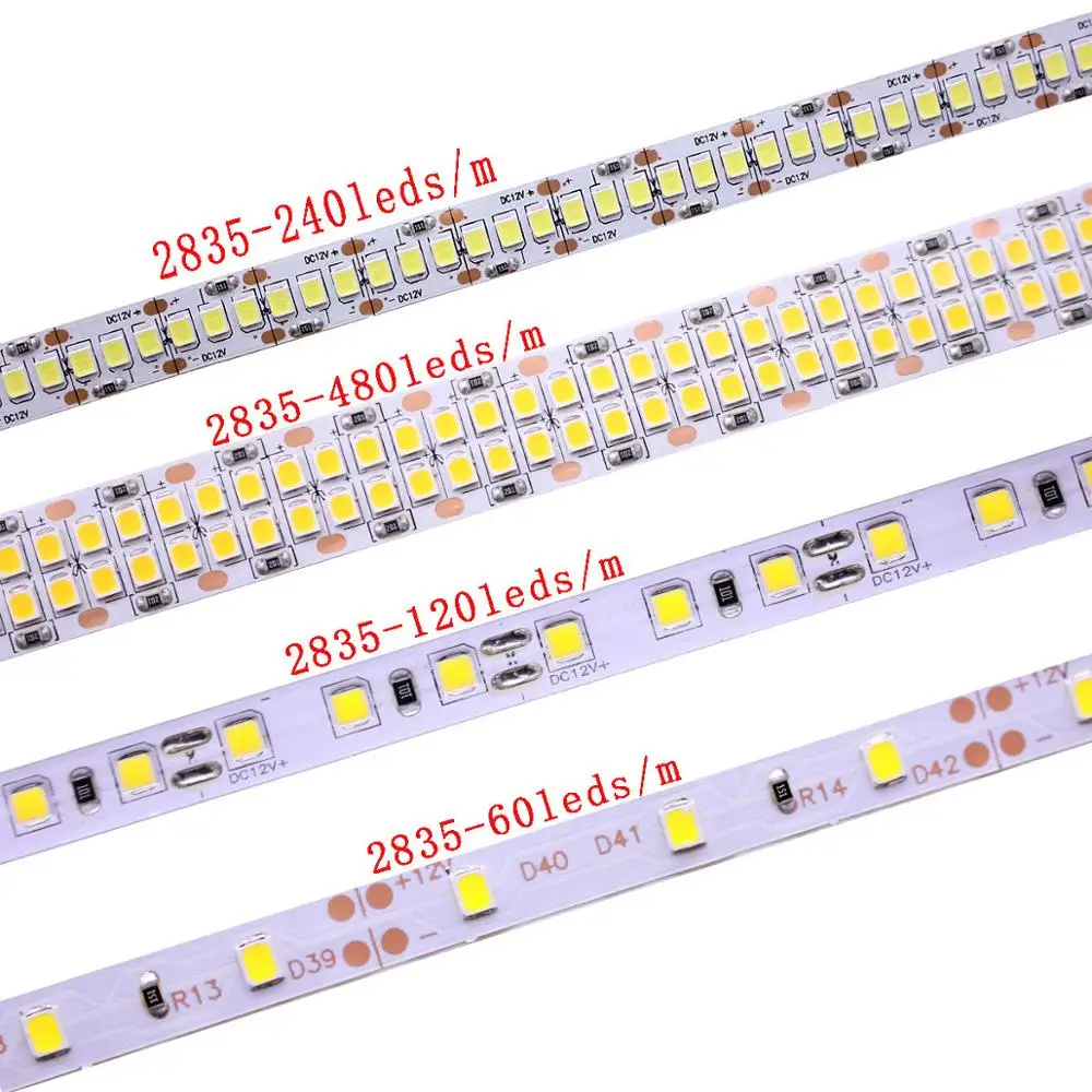 Светодиодная лента 2835 SMD 240 светодиодов/м 5 м 300/600/1200 светодиодов 12 В постоянного
