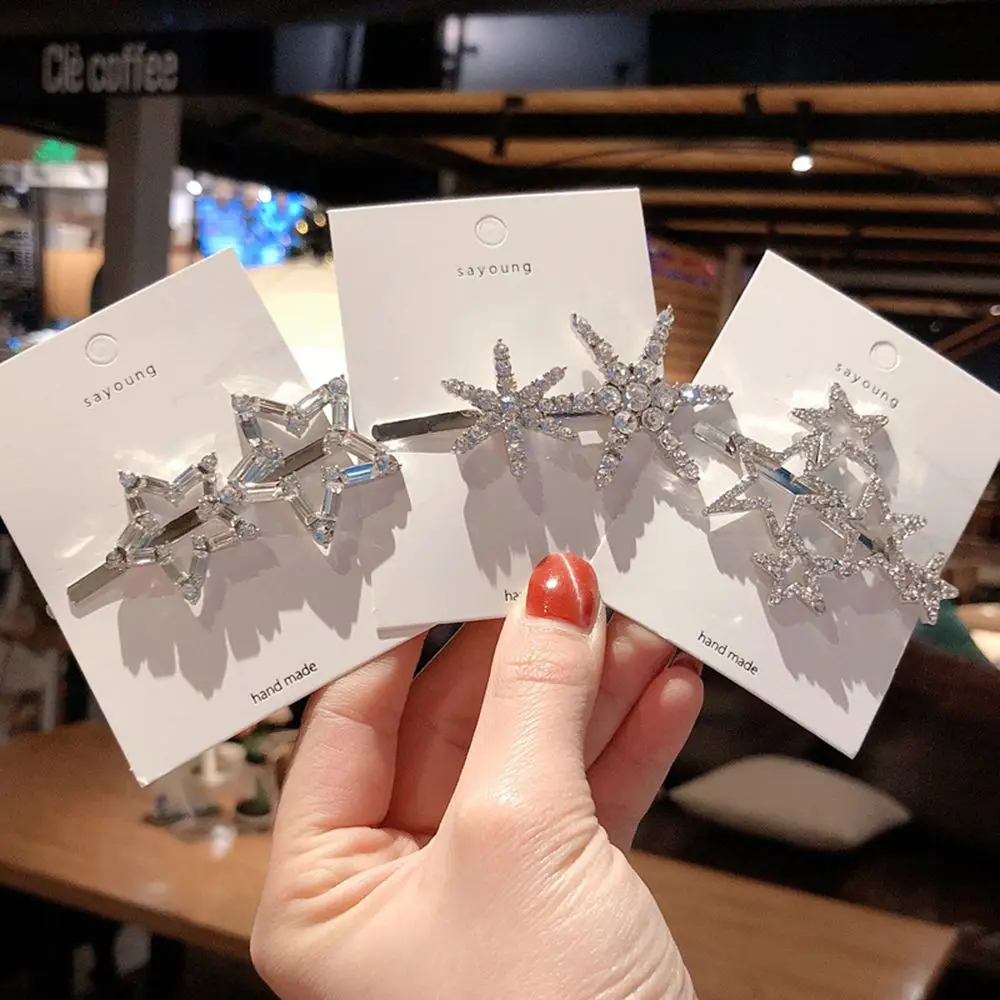 

New Fashion Women Beach Crystal Star Metal Hair Clips Barrette Hairpin Bobby Pin Jewelry Hair Accessories