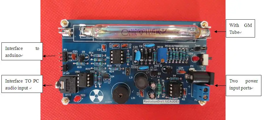 Free Shipping Assembled DIY Geiger Counter Kit; Nuclear Radiation Detector;GM Tube