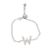 Lowered Fashion Ring Chain-Design Minimal Adjust 26-Letters Women Cute Ladies Pave Alphabet Cz X1NyQ5Ox
