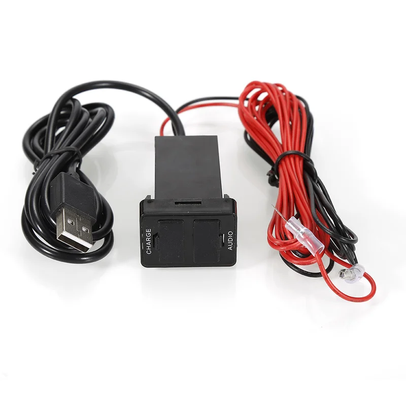 

DC12V 2.1A Dual Port USB Car Charger charging Audio Socket With Audio Interface Universal For TOYOTA