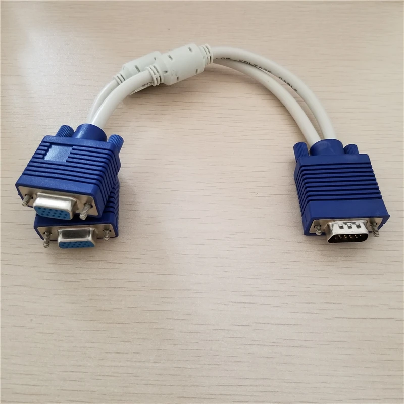 Разветвитель 1 в 2 выхода VGA Удлинительный кабель для передачи данных компьютера