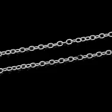 DoreenBeads цинковый металлический сплав звеньевой кабель цепи Серебряный цвет 2,1 мм x 1,6 мм(1/" x 1/8"), 1 м Новинка