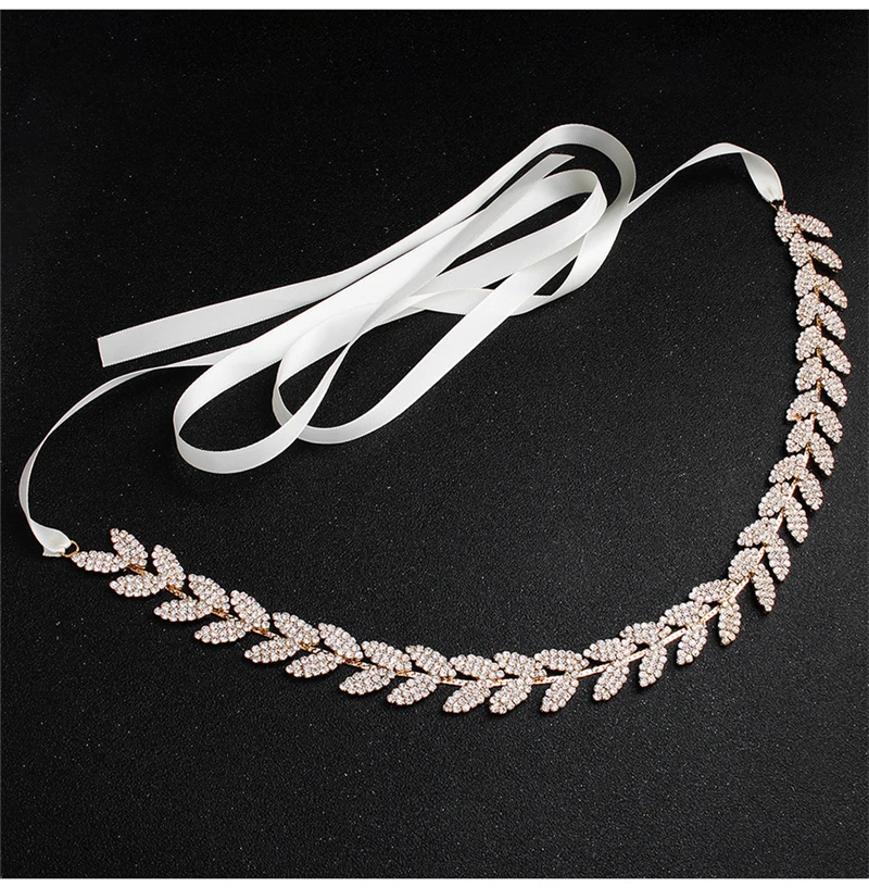 New Handmade Crystal Wedding Belt Shiny Rhinestone Stones Rose Gold Bridal Sashes Jewelry Formal Wedding Evening Dress Belt FB1