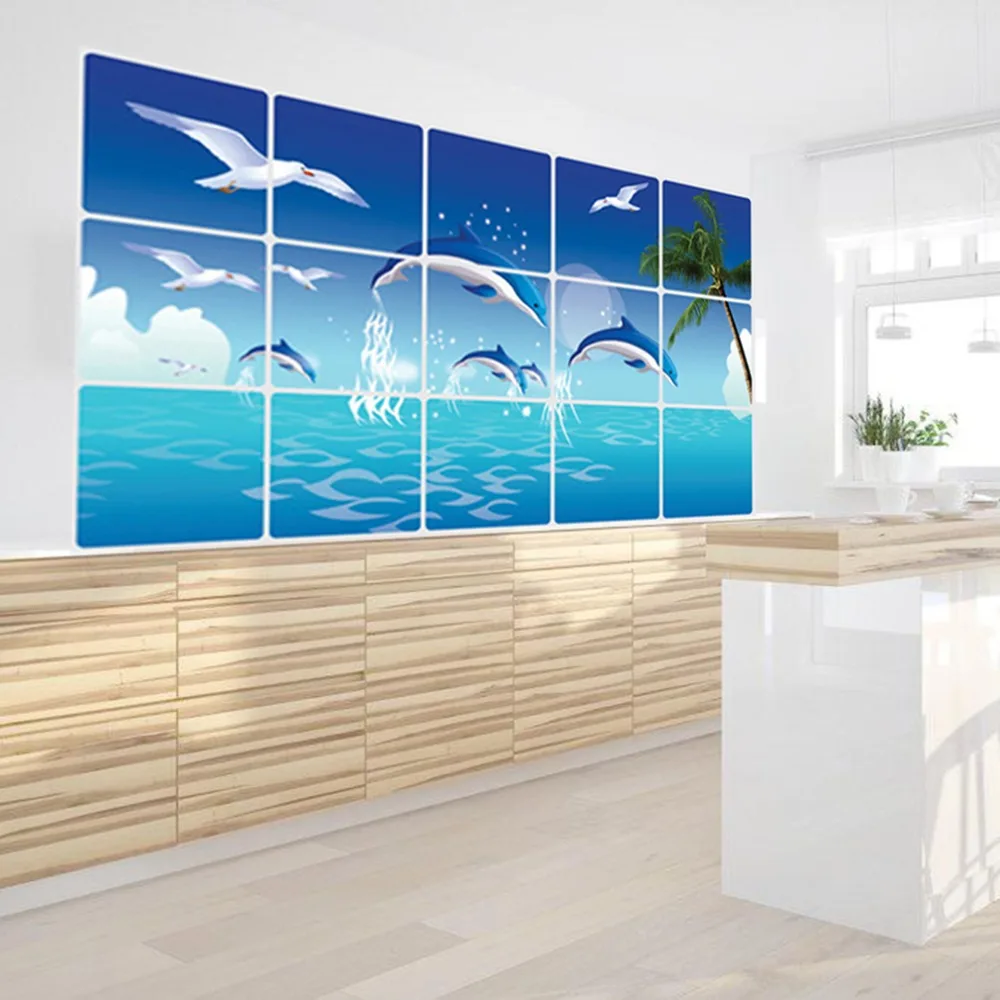 1Pc Waterproof Bathroom Kitchen Wall Sticker Tile Aluminum Foil Home