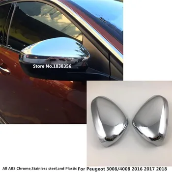 

Car Back Rear View Rearview Side Door Mirror Cover Sticker Trim Frame For Peugeot 4008 3008 GT 3008GT 2016 2017 2018 2019 2020