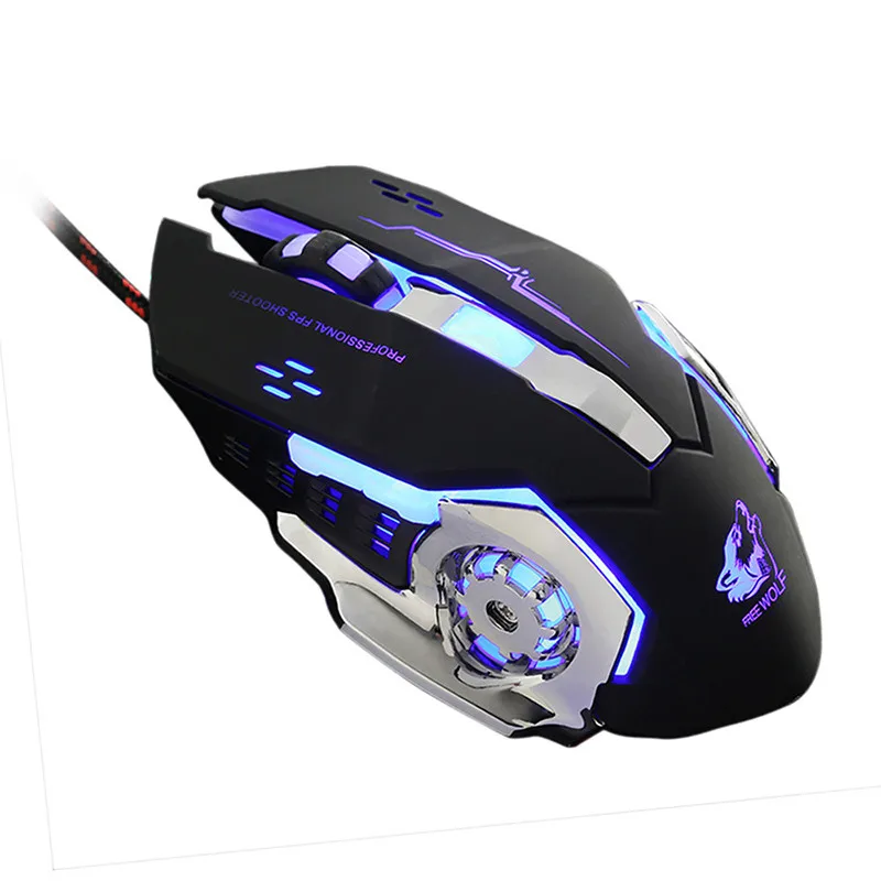 Wired LED Light 4000DPI Optical Usb Ergonomic Pro Gamer Gaming Mouse