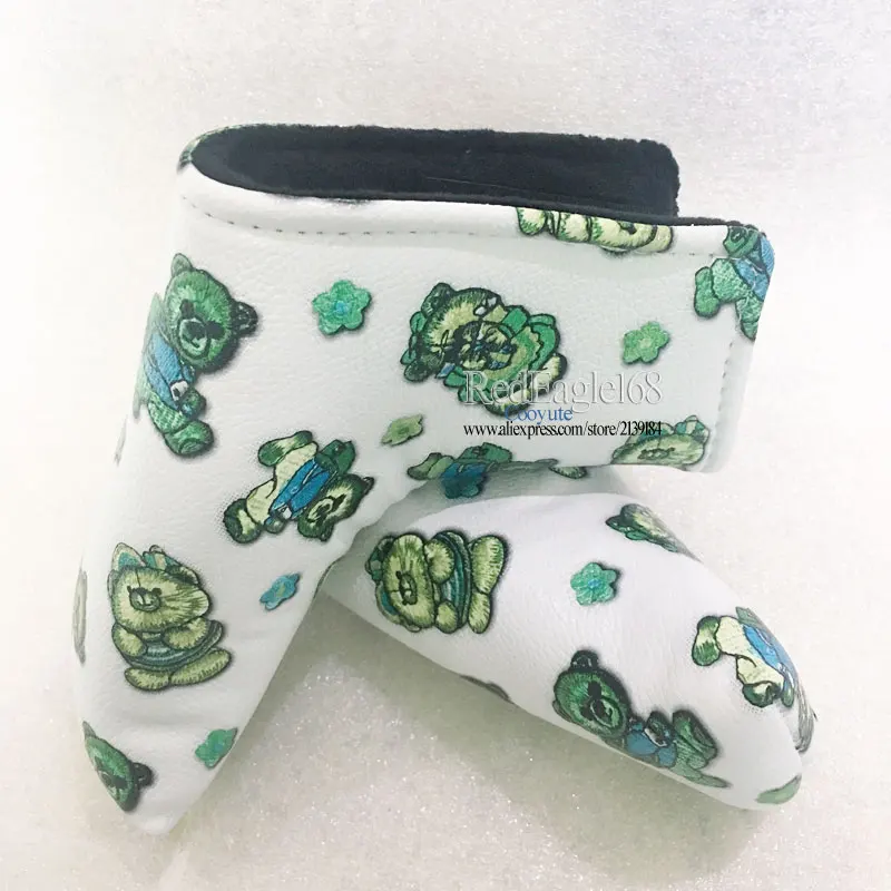 wholesale Original Golf headcover Cooyute Bear pattern PU T Golf Putte headcover Unisex Golf Clubs head cover Free shipping