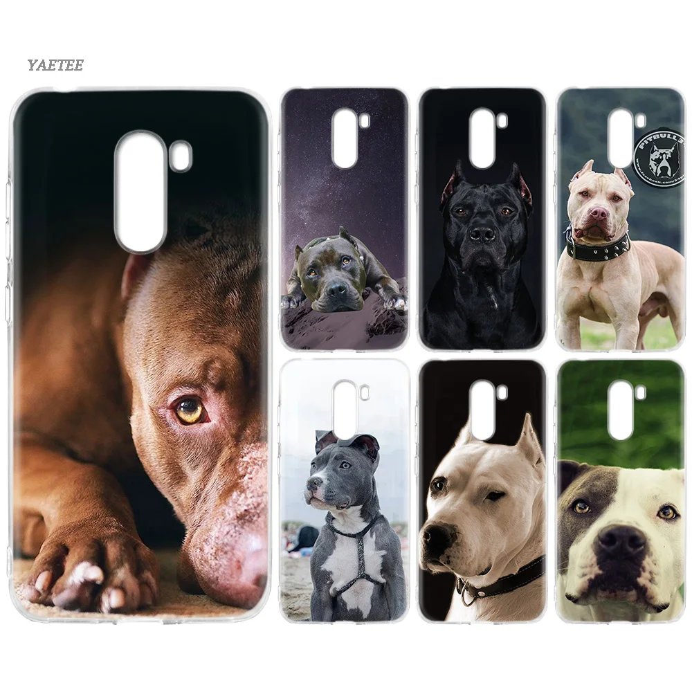 

Print Silicone Back Case For Xiaomi Pocophone F1 Mi 8 lite Play Redmi 5 Plus Note 7 6 Pro 5A 4 4X Cover Pit Bull Pitbull