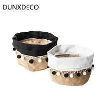 DUNXDECO, для дома и офиса, для хранения, белье, хлопок, белый, черный, мяч, корзина, многофункциональный, настольный, для сада, органайзер, водонепроницаемый, маленький горшок