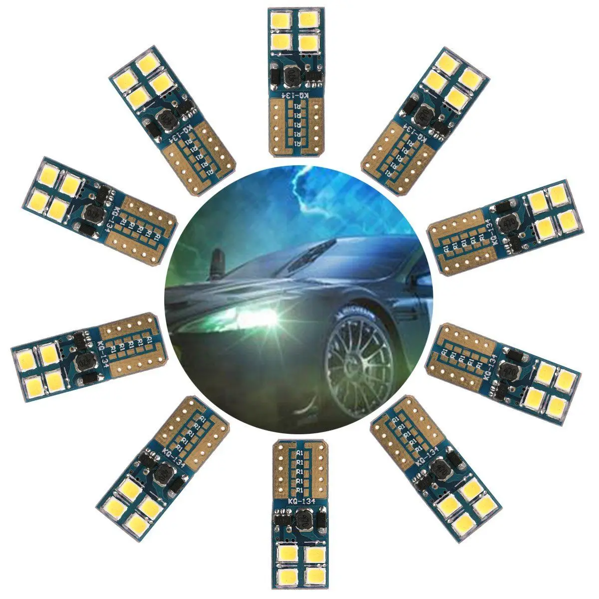 

10pcs T10 Led Canbus w5w 194 168 2835 8leds SMD Error Free Clearance Lights Car Side Wedge Light Lamp Bulb Interiror Dome Light