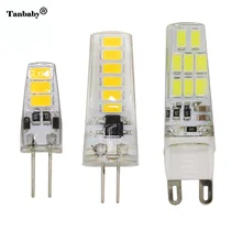Tanbaby G4 G9 LED Lamp Silicone 360 degree SMD Bulbs DC12V AC220V energy saving lampara replace Halogen Spotlight Chandelier